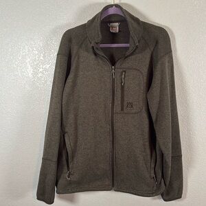 Avalanche Olive Green Full Zip Sweater Fleece Size XL